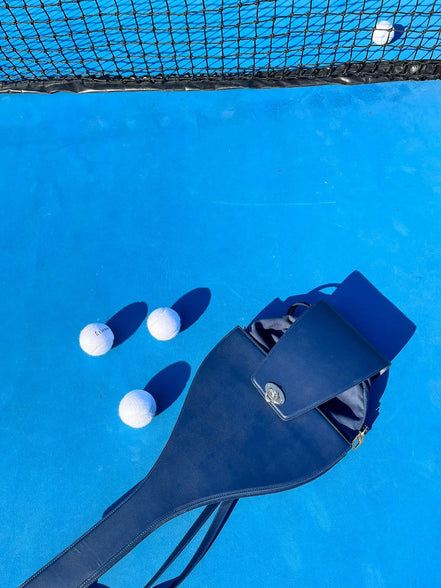 Dark Sapphire Leather Tennis Racket Bag - Etienne