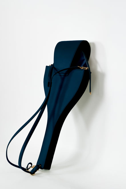Dark Sapphire Leather Tennis Racket Bag