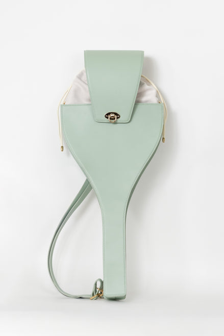 Retro Mint Leather Tennis Racket Bag